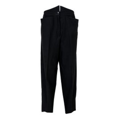 Retro Gianfranco Ferre Black Wool High Waist Trousers 1980s