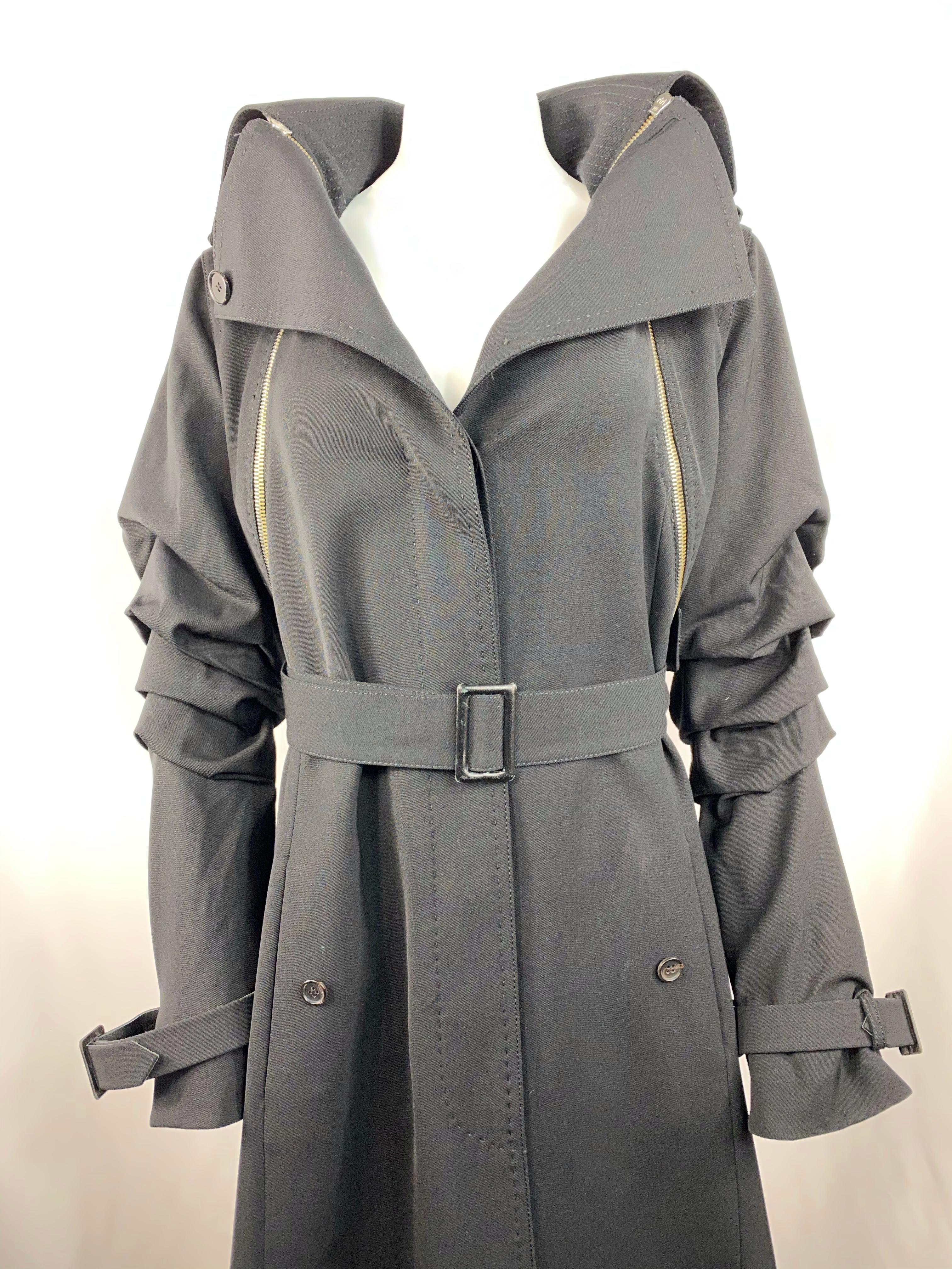 Gianfranco Ferre Black Wool Long Coat Jacket w/ Belt Size 44

Product details:
Size 44
Featuring large collar detail, measure 4