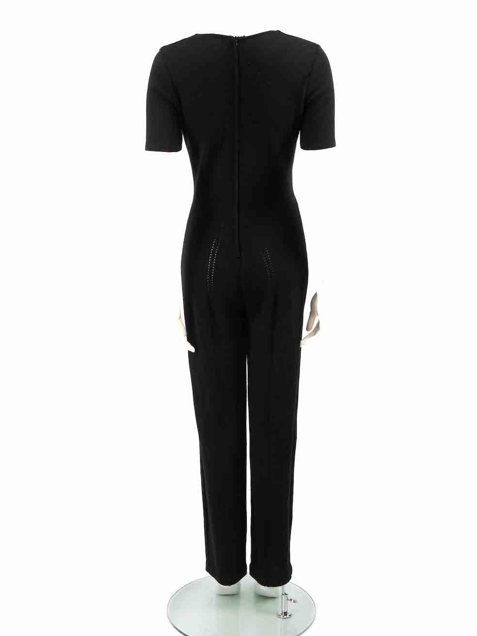 Gianfranco Ferré Black Wool Short Sleeve Jumpsuit Size S In Good Condition For Sale In London, GB