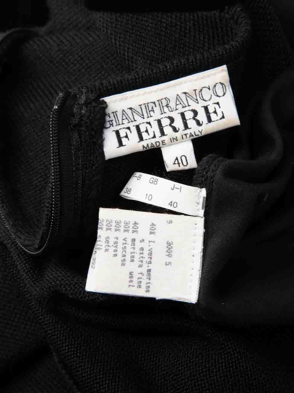 Gianfranco Ferré Combinaison à manches courtes en laine noire Taille S Excellent état - En vente à London, GB