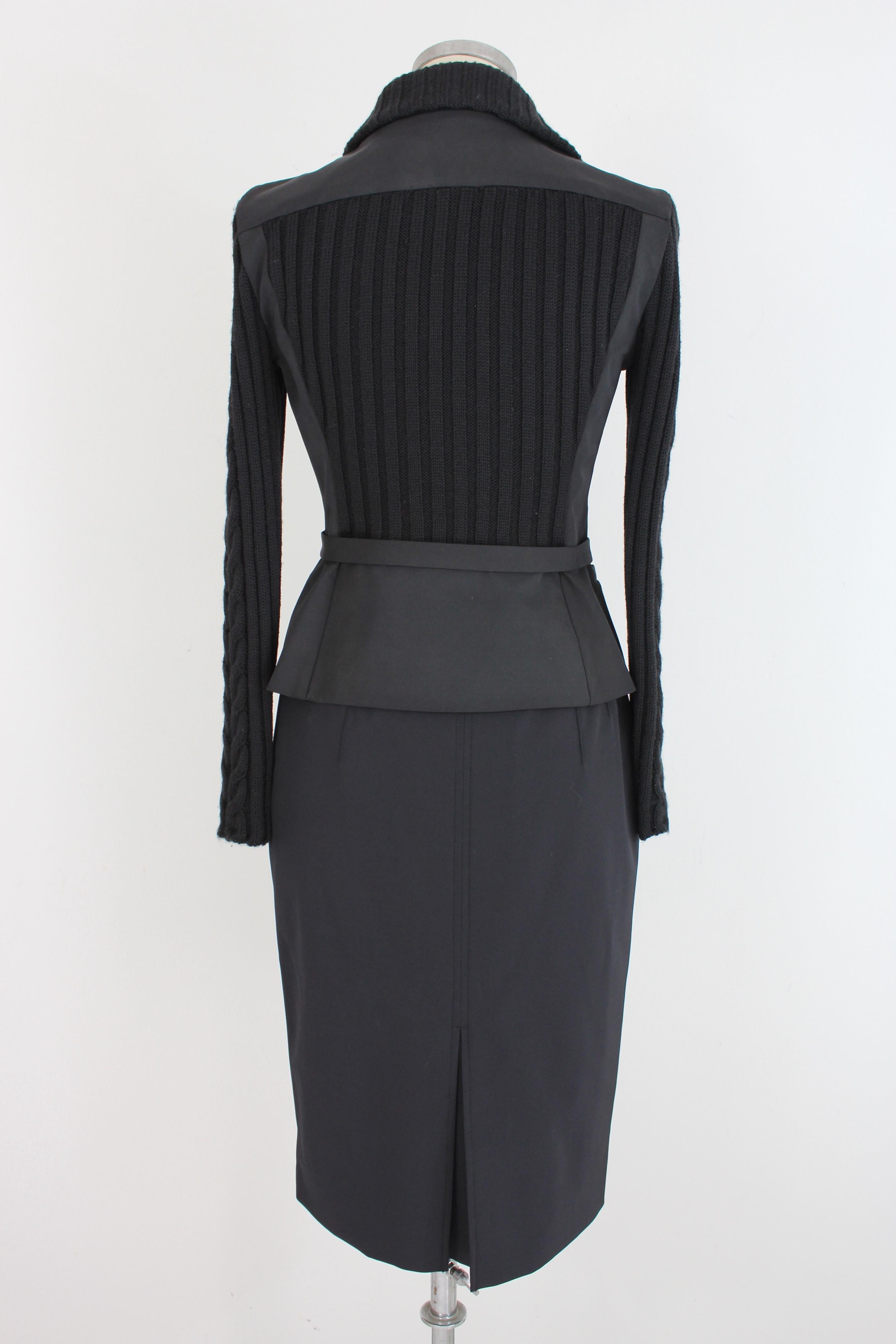 Gianfranco Ferre Black Wool Suit Skirt In Excellent Condition In Brindisi, Bt