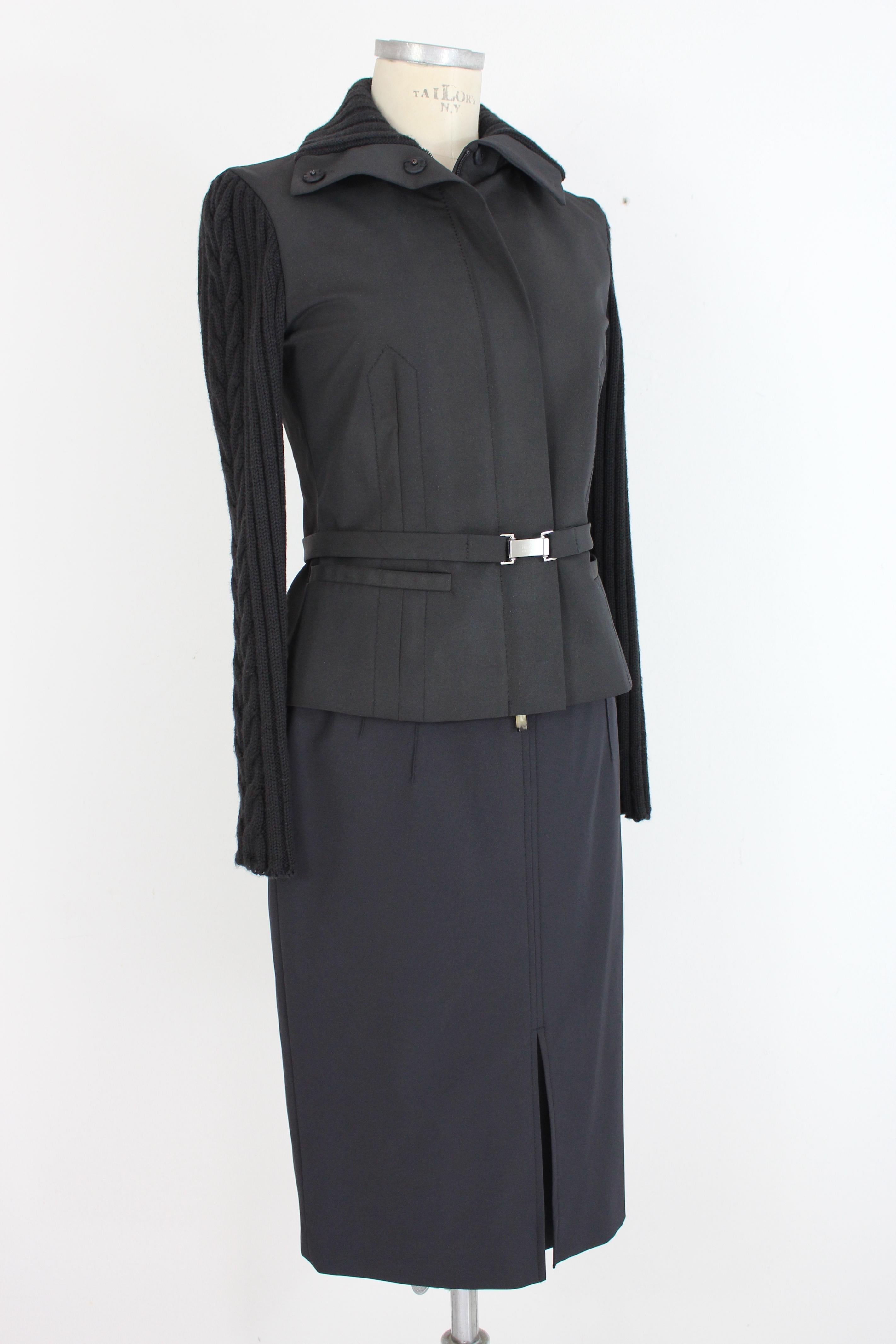 Women's Gianfranco Ferre Black Wool Suit Skirt