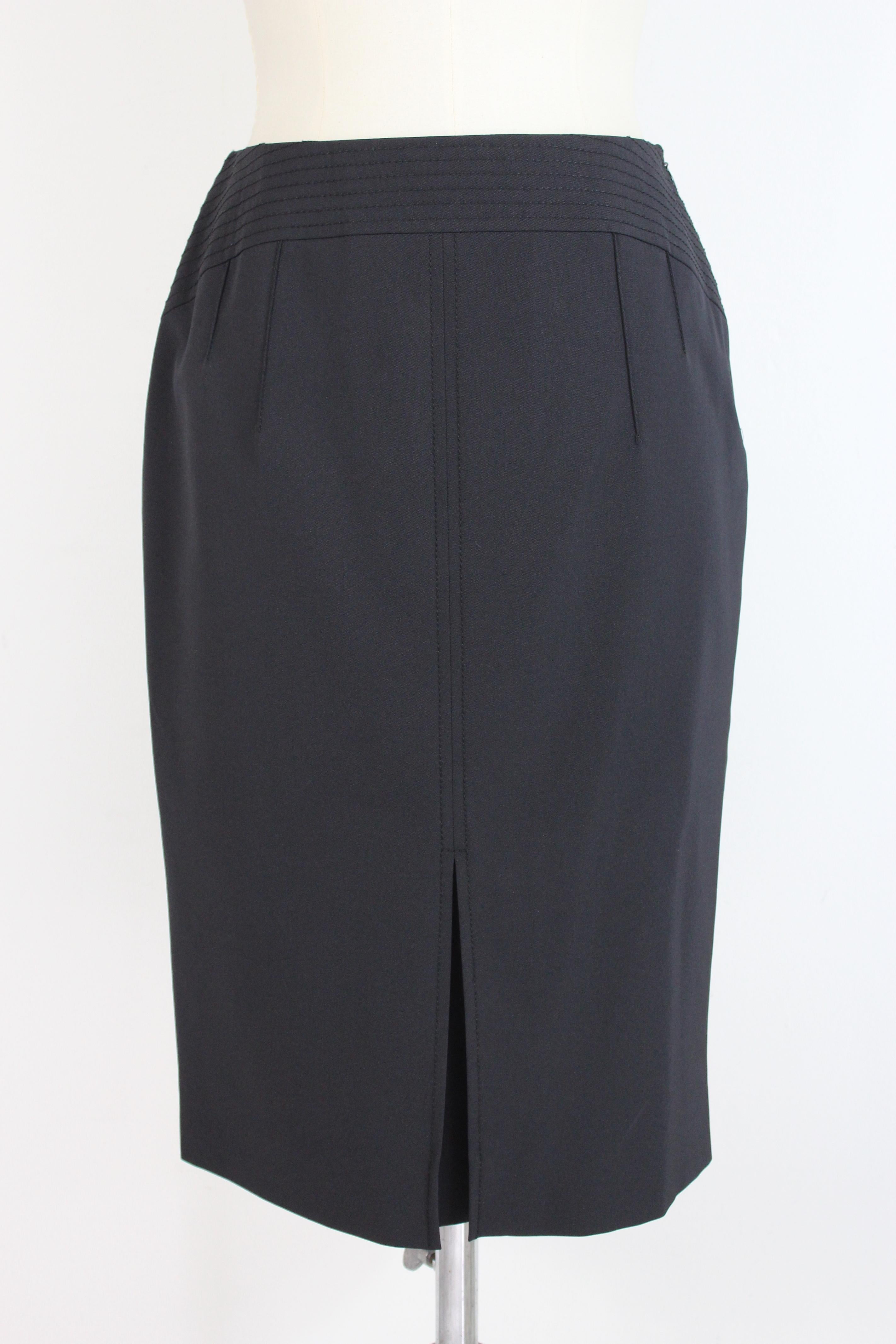 Gianfranco Ferre Black Wool Suit Skirt 1
