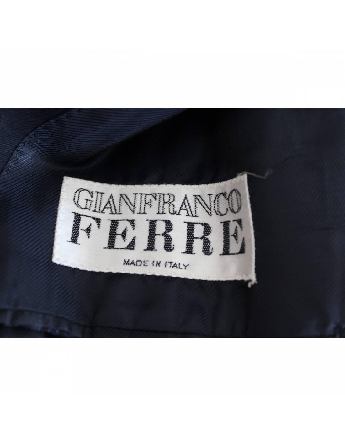 Gianfranco Ferre Blue Wool Classic Jacket In Excellent Condition In Brindisi, Bt