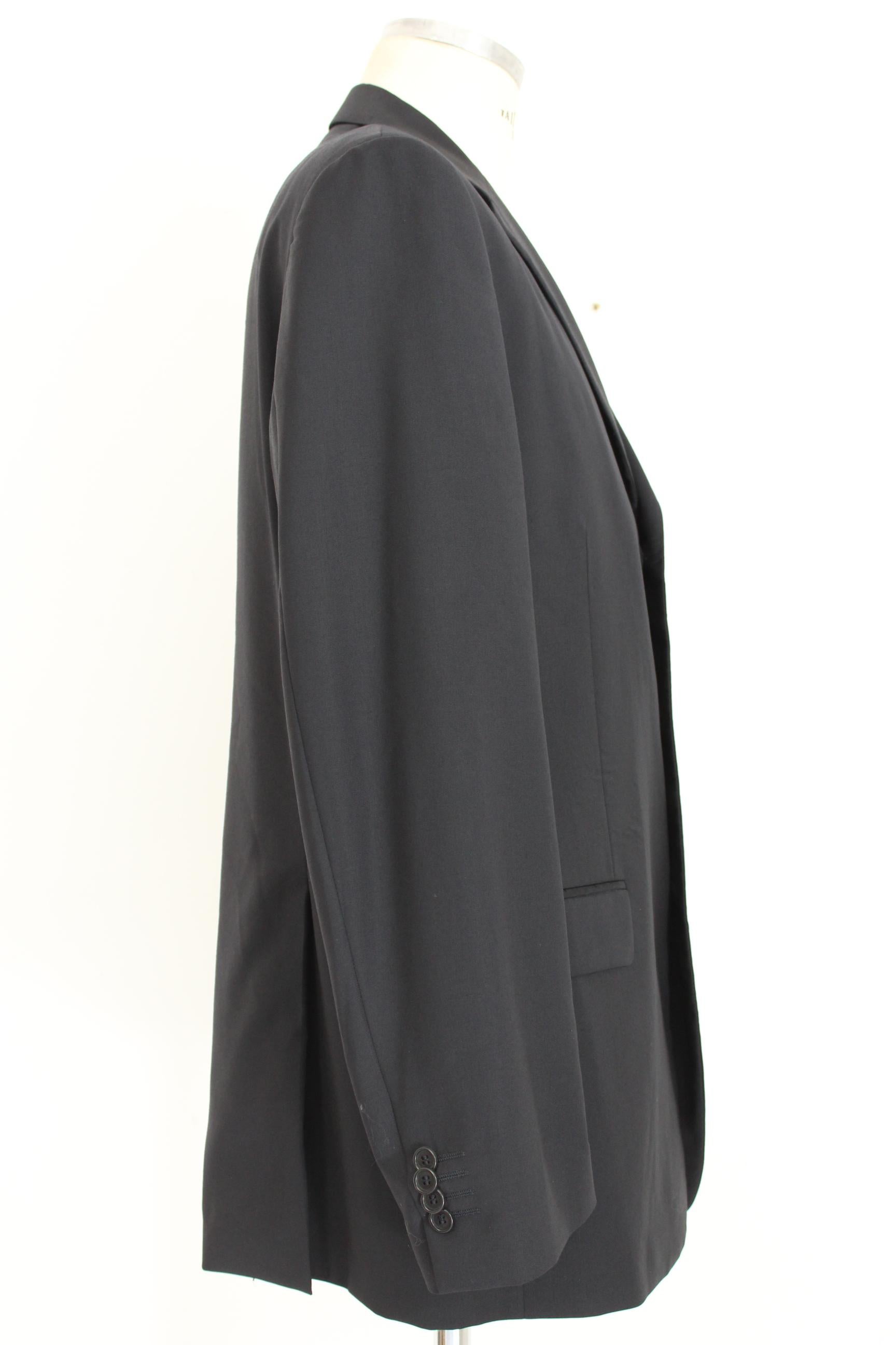 Black Gianfranco Ferre Blue Wool Evening Oversize Classic Jacket  For Sale