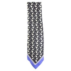 Cravate à logo Gianfranco Ferre bleue et noire 100GFA805