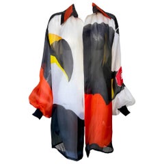 Gianfranco Ferre Bold Abstract Print Overblouse Shirt, 1990s