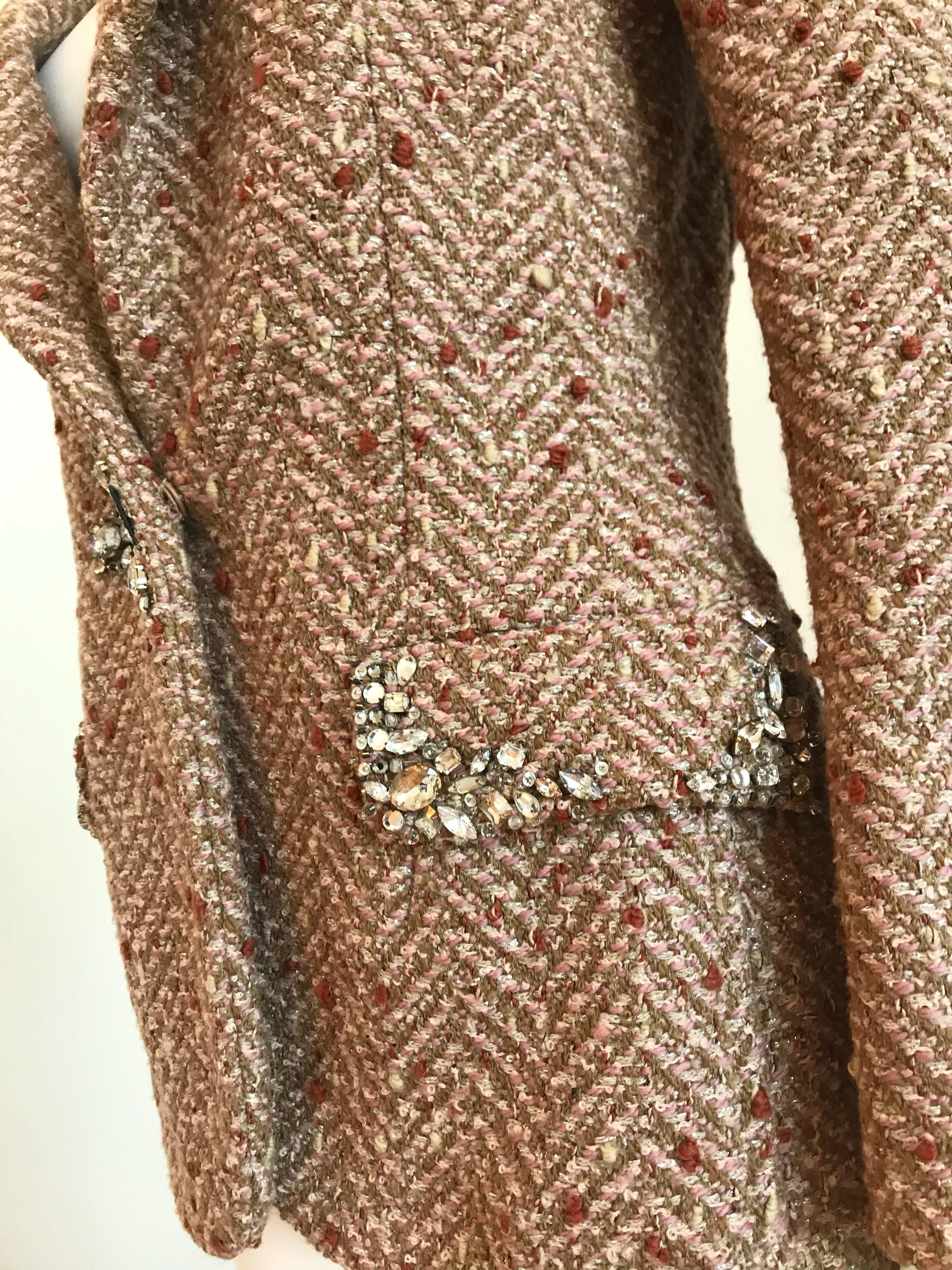 Women's Gianfranco Ferre Boucle and Rhinestone Embellished Blazer For Sale