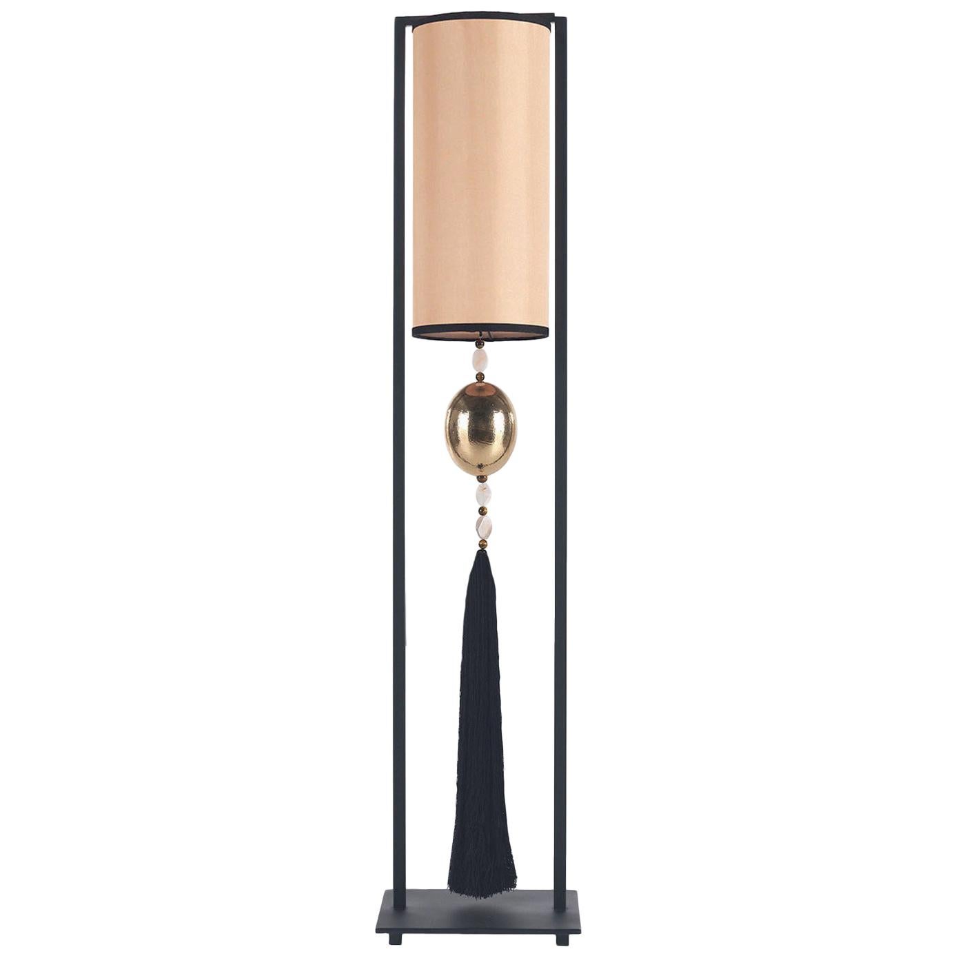 Modern Industrial Table Lamp with Matte Black Aluminum Shade and Brass