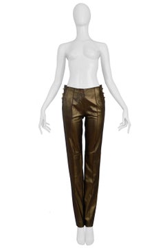 Gianfranco Ferre Bronze Leather Pants 1997