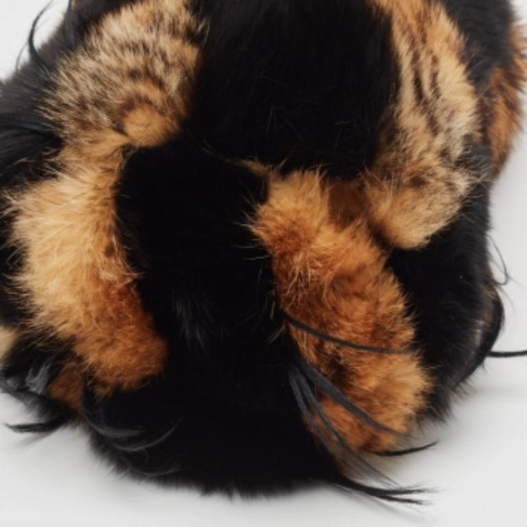 Women's Gianfranco Ferre Brown/Black Fur Charm Frame Satchel For Sale