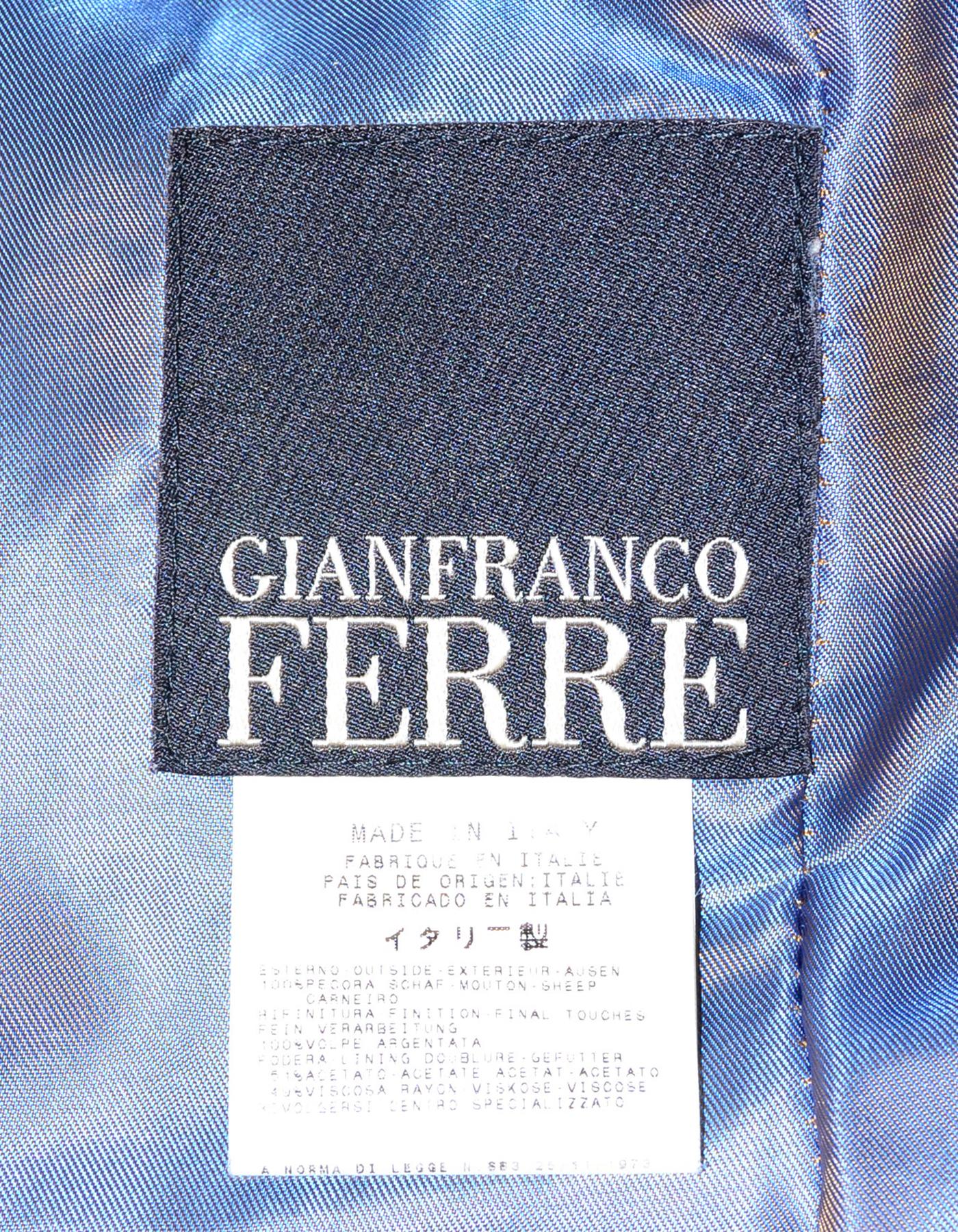 Gianfranco Ferre Brown Distressed Leather Jacket w/ Fur Collar sz 40 1
