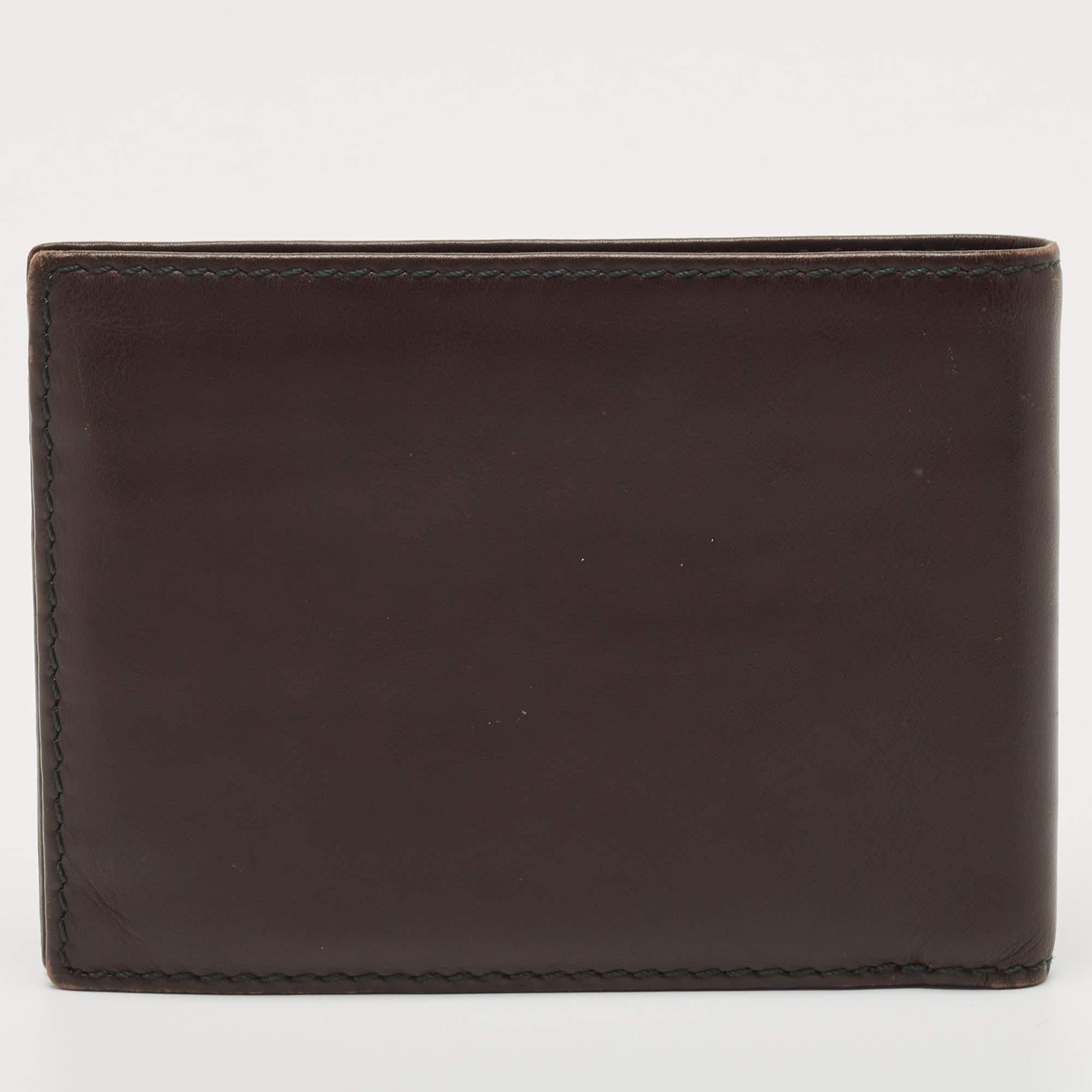 Men's Gianfranco Ferre Brown Leather Bifold Wallet For Sale