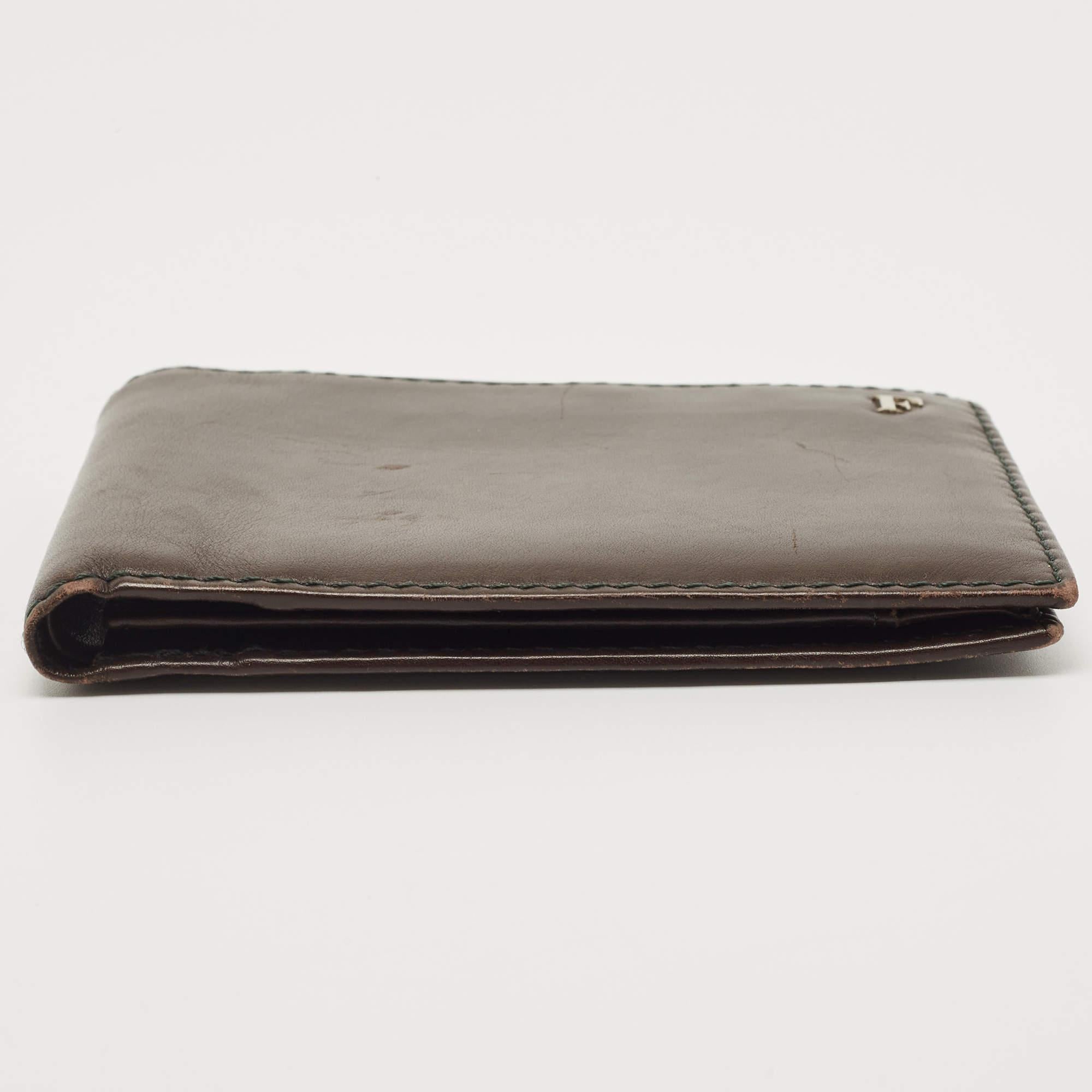 Gianfranco Ferre Brown Leather Bifold Wallet For Sale 2