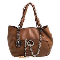 Gianfranco Ferre Bolso de hombro de piel marrón