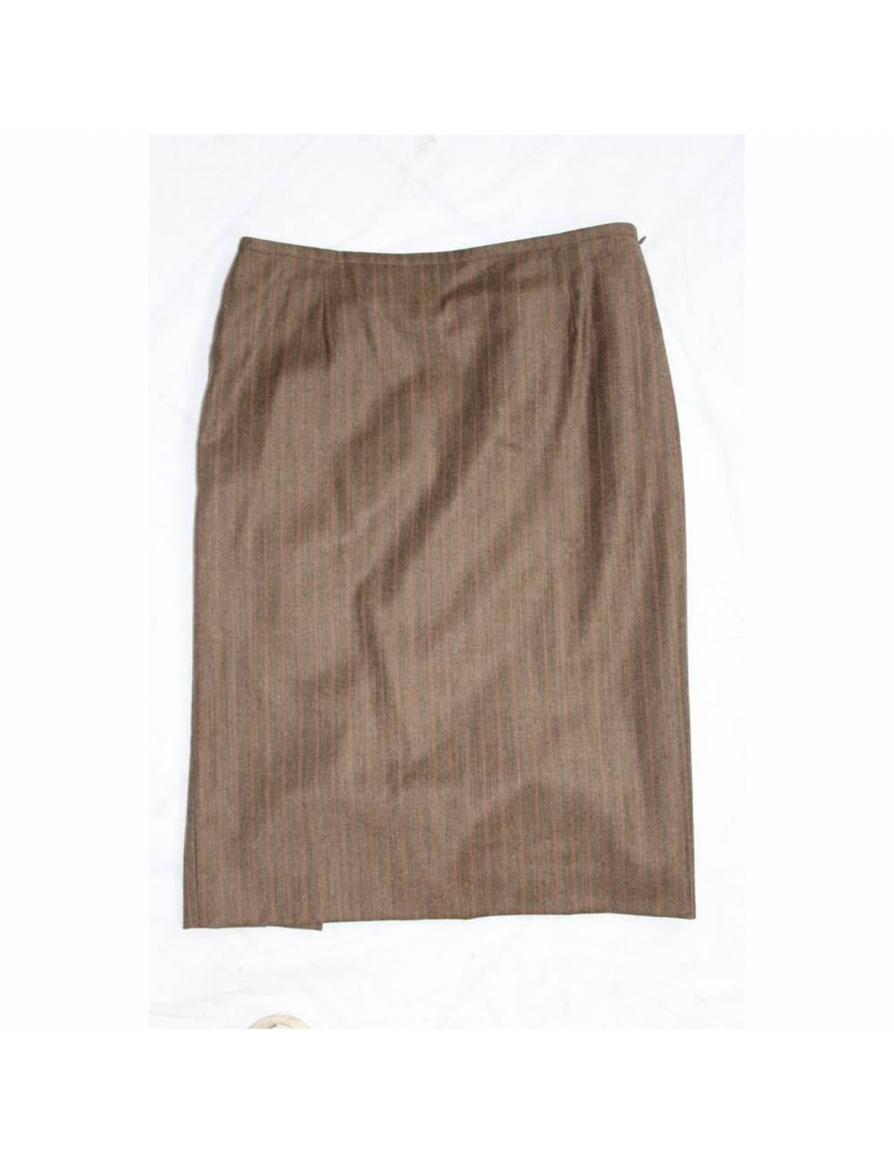 brown pinstripe skirt
