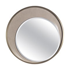 21st Century Carroll Mirror in Metal and Leather by Gianfranco Ferré Home