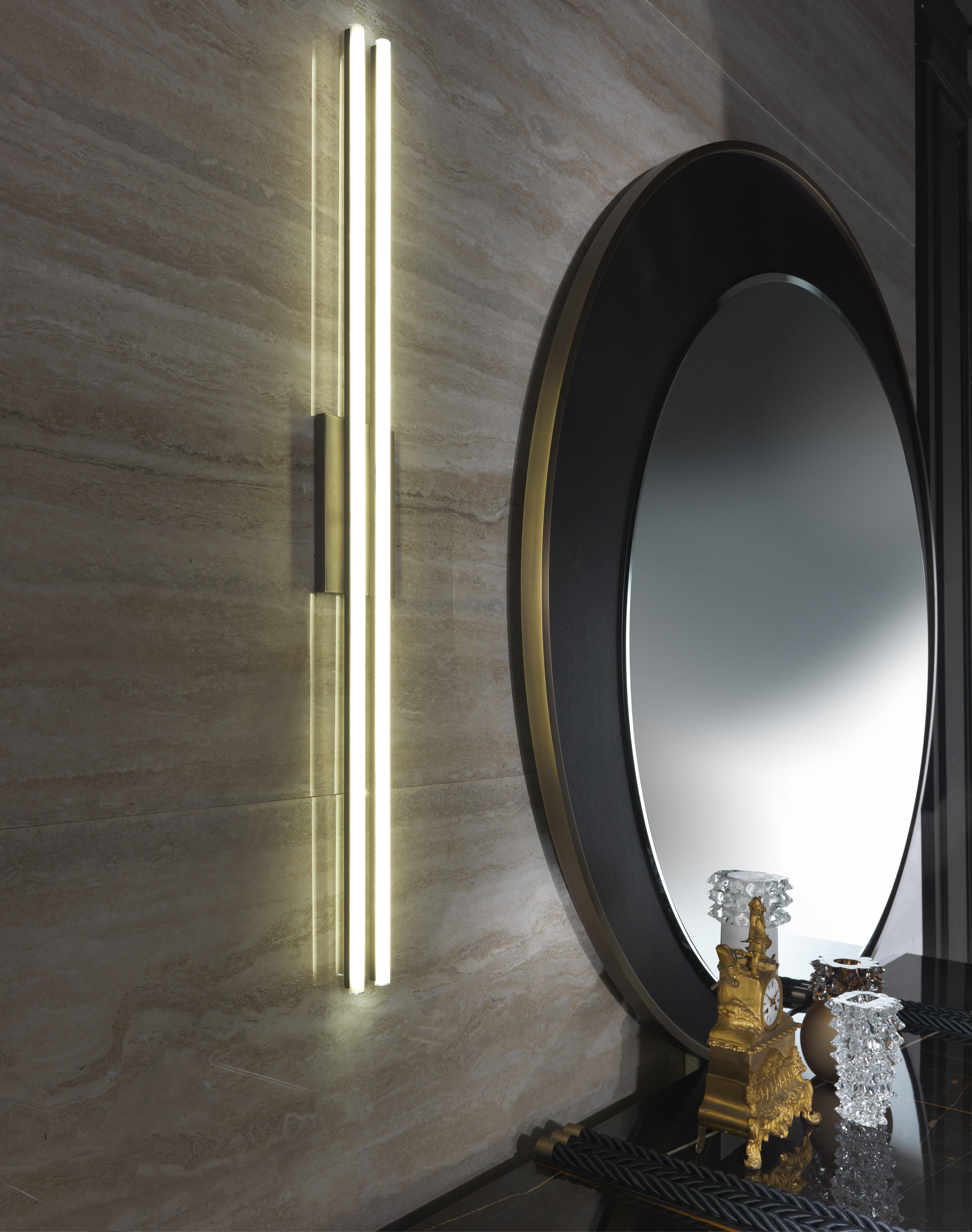 Modern 21st Century Carroll Mirror covered in Leather by Gianfranco Ferré Home For Sale