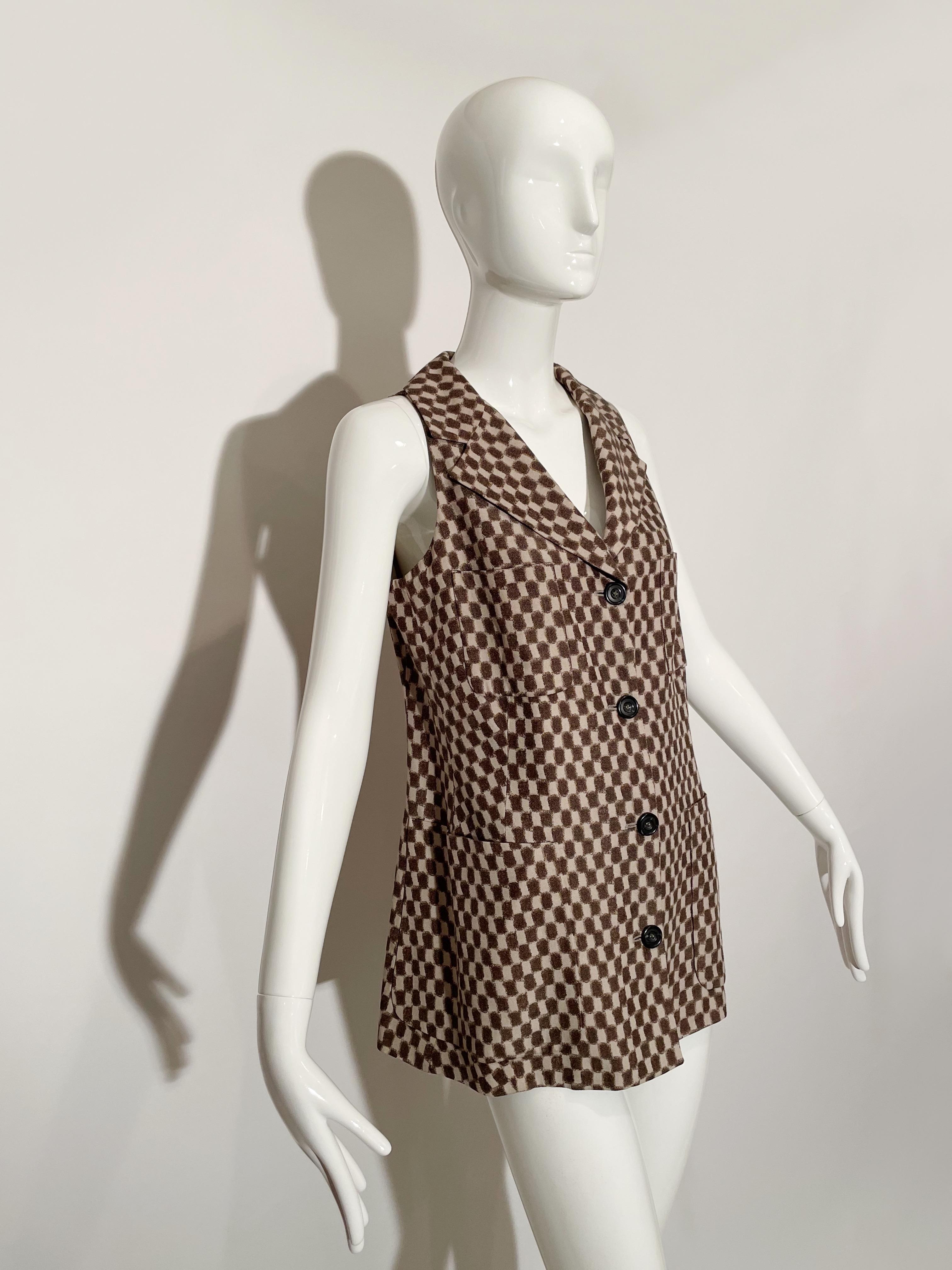 Gray Gianfranco Ferre Checkered Vest  For Sale