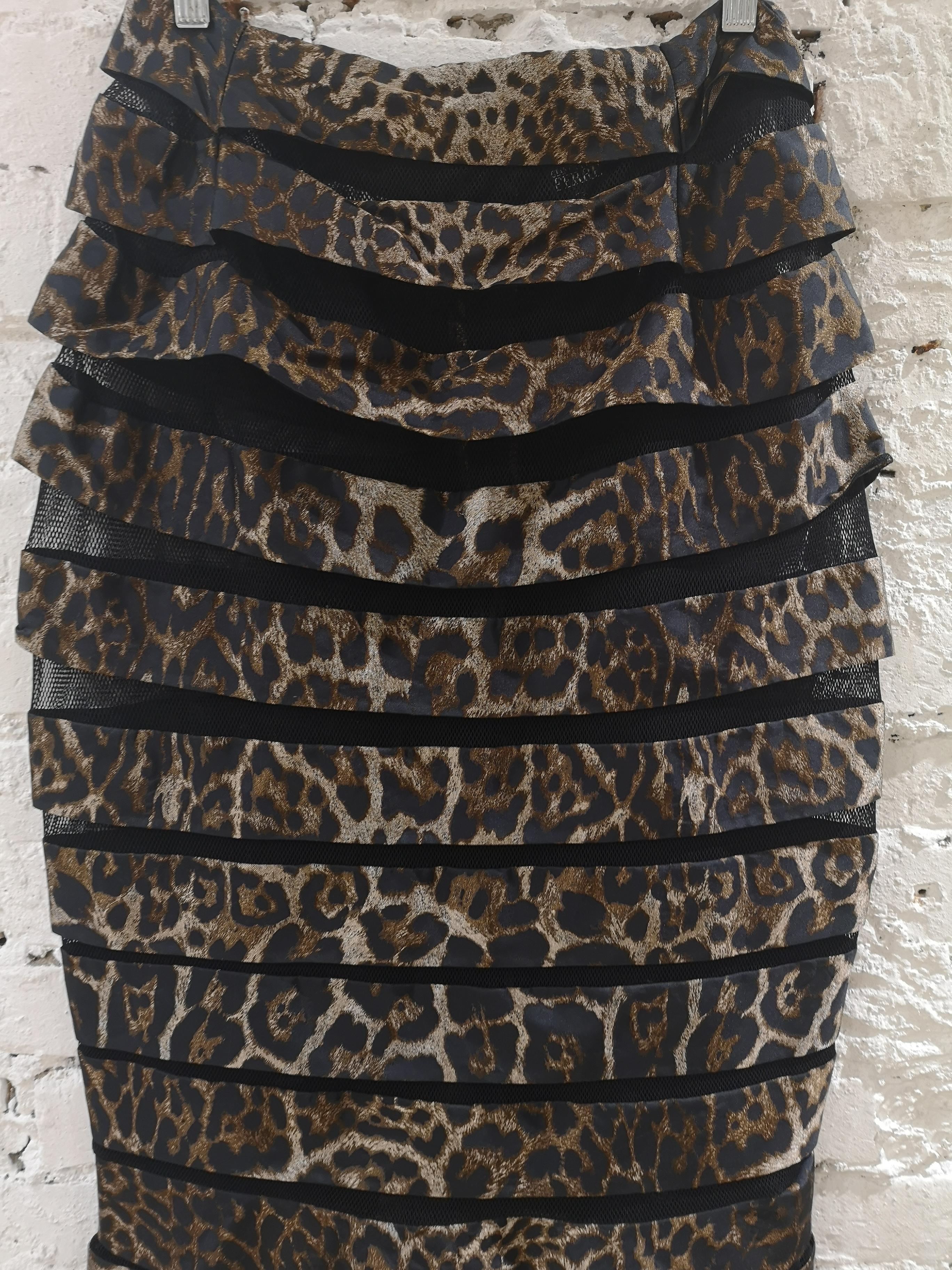 Gianfranco Ferrè cheetah see through skirt In Excellent Condition In Capri, IT