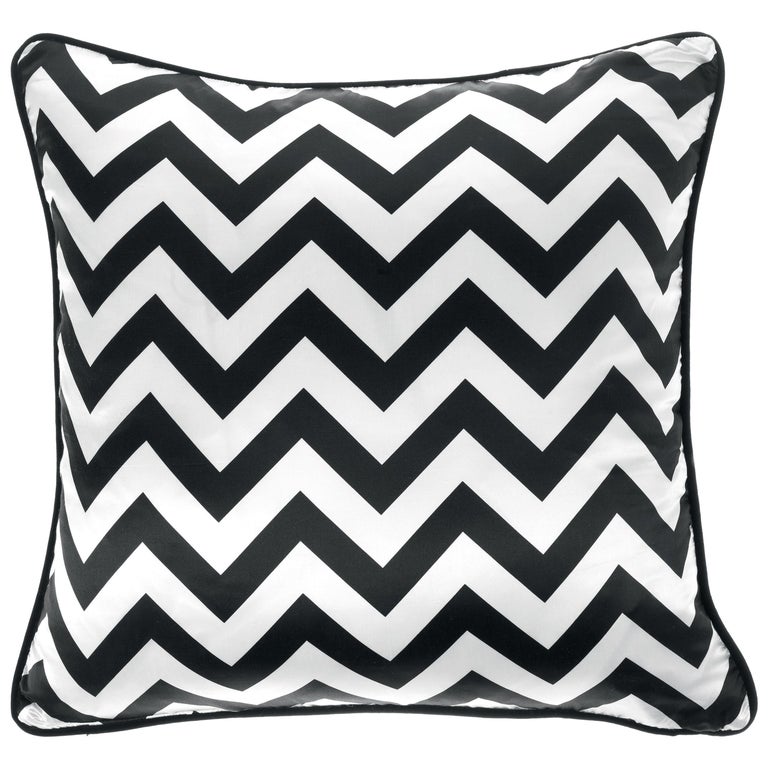 Gianfranco Ferré Chevron Large Black Cushion In Silk And Velvet For At 1stdibs Chevron Large Black Cushion In Silk