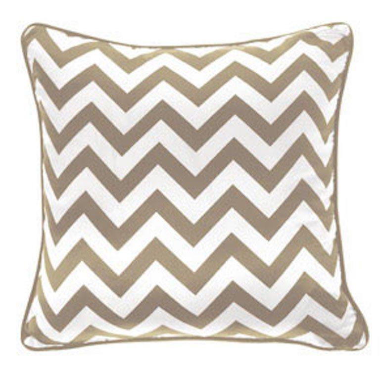 Gianfranco Ferré Chevron Large Pillow in Beige & White Stripes in Silk & Velvet For Sale