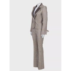 Gianfranco Ferre Chic Beige Wool Checked Suit - IT38/XS