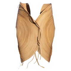 Chaqueta sin mangas de paja de corte circular Gianfranco Ferre, ss 2000