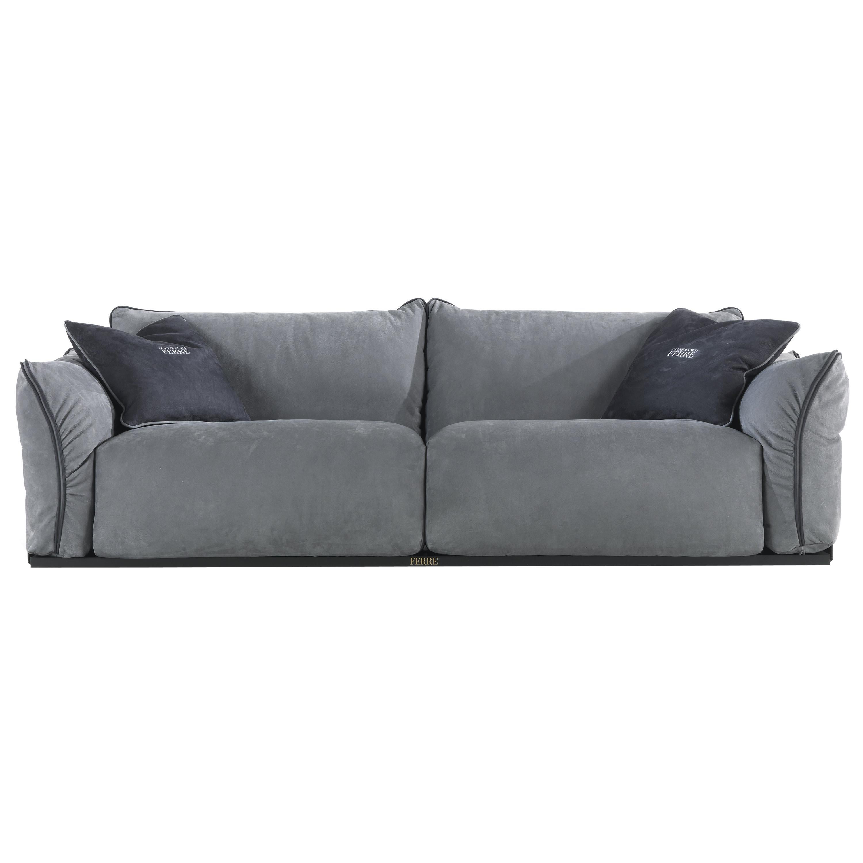 21st Century Clapton Sofa in Leather by Gianfranco Ferré Home