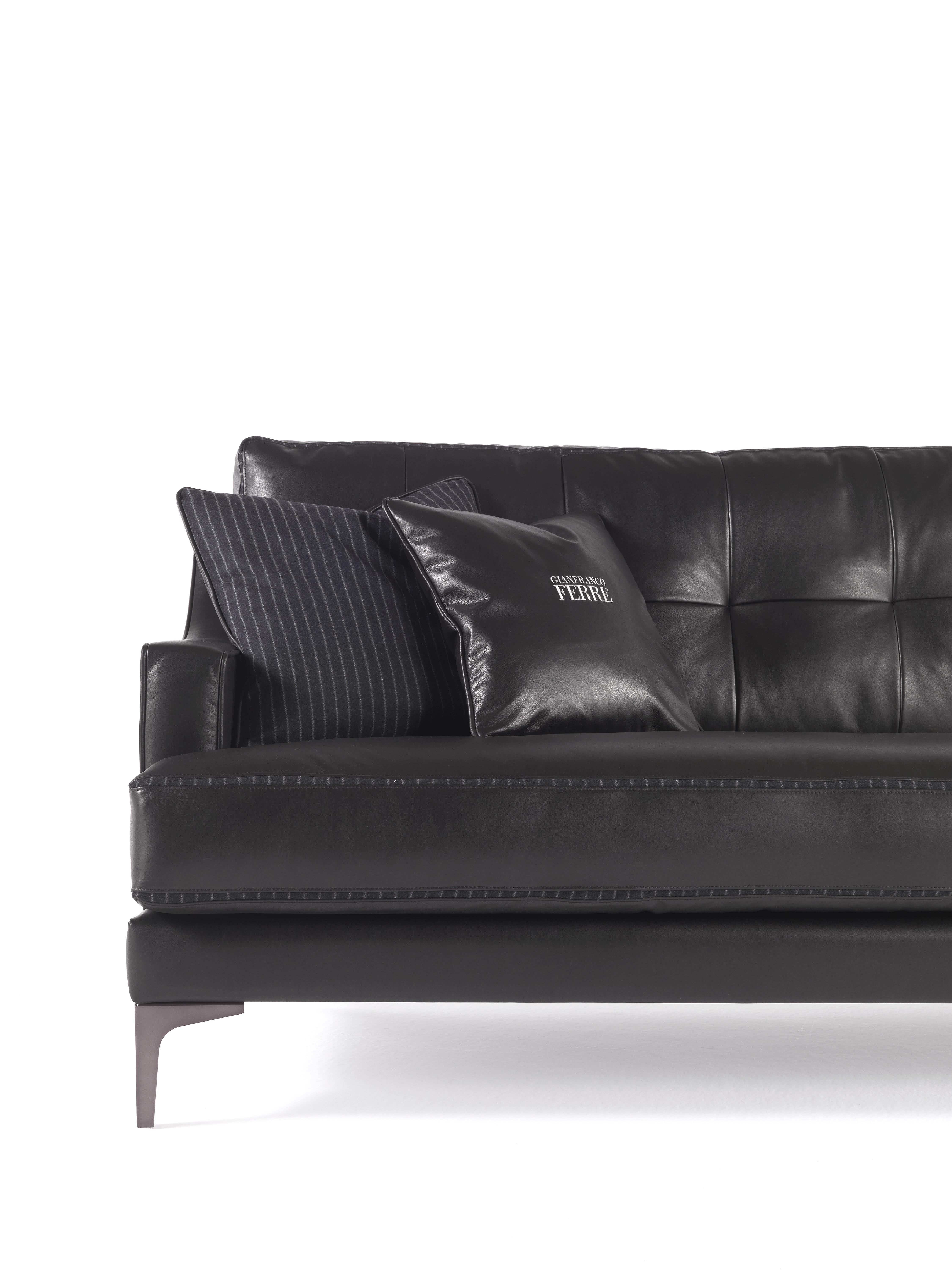 Italian 21st Century Clark_2 Sofa in Leather by Gianfranco Ferré Home For Sale