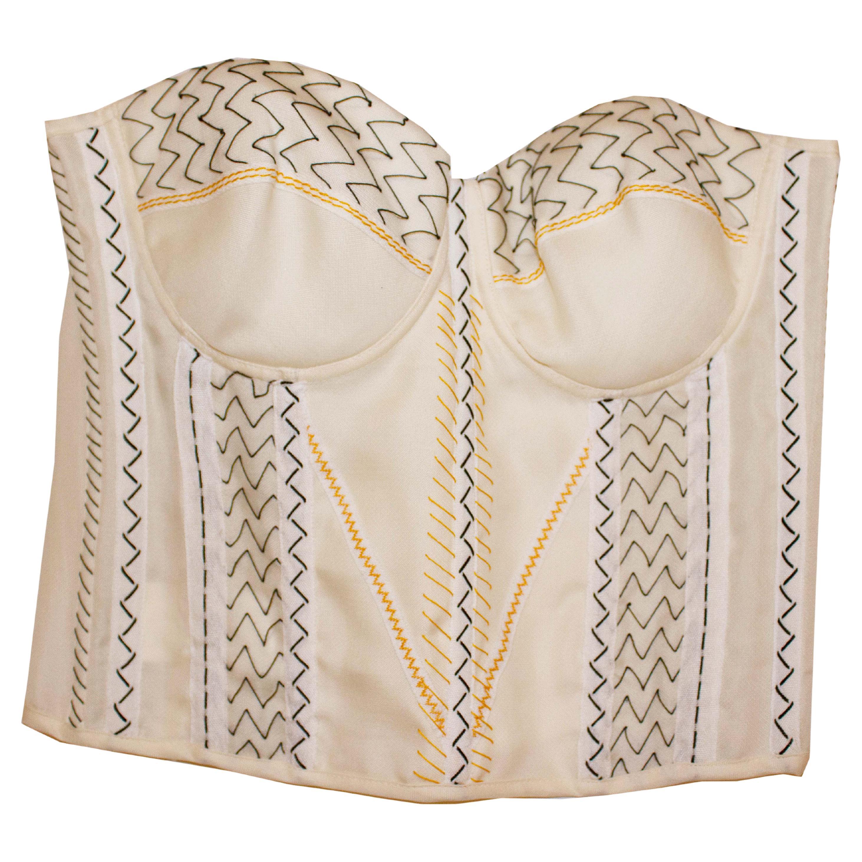 GianFranco Ferre Corset Top with Pretty Stitching