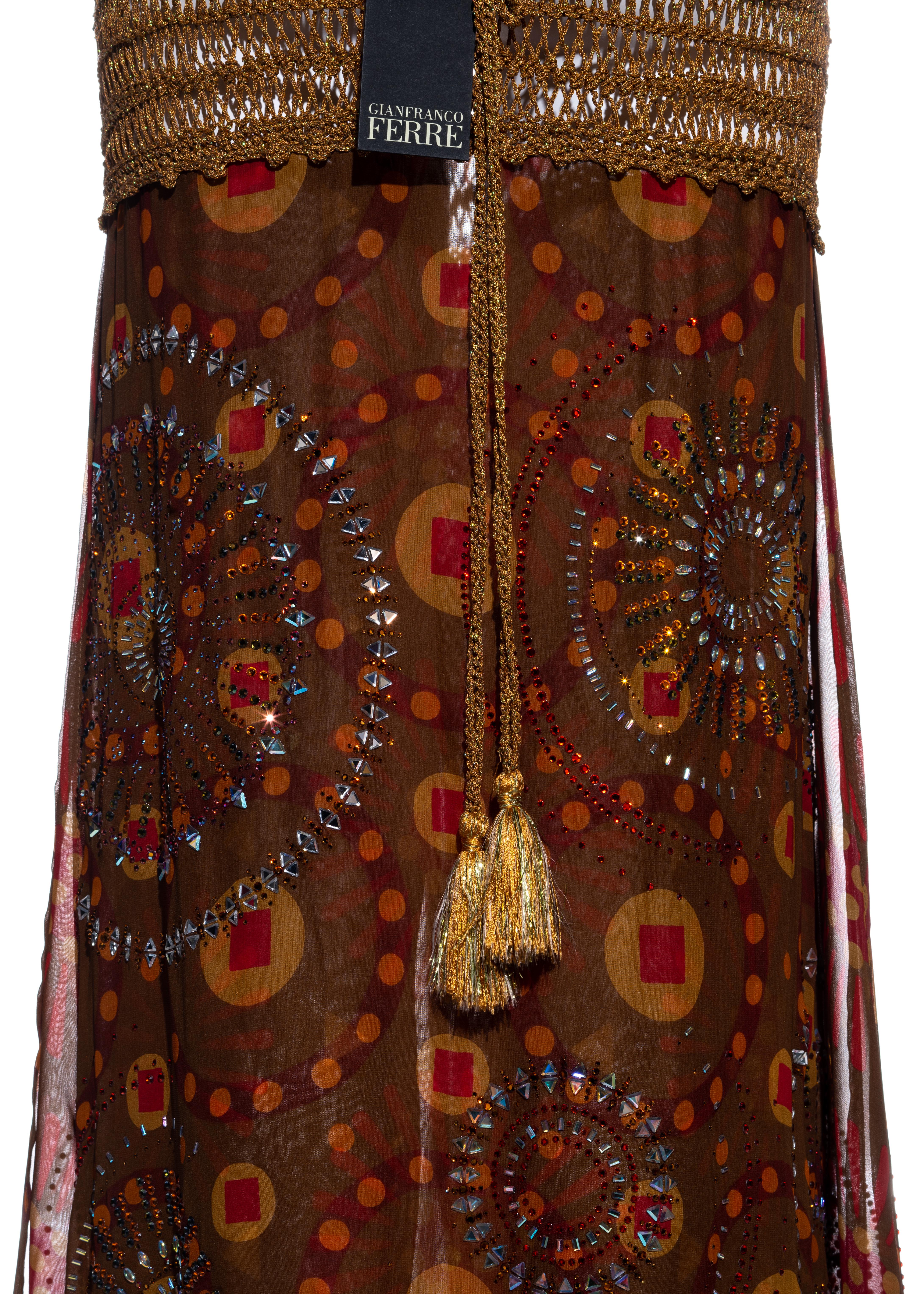 Gianfranco Ferre crochet maxi dress with jewelled silk skirt, ss 2004 4