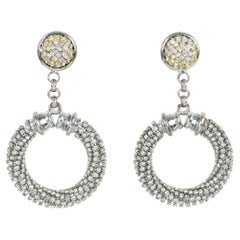 Gianfranco Ferre Crystal Jeweled Clip Earrings