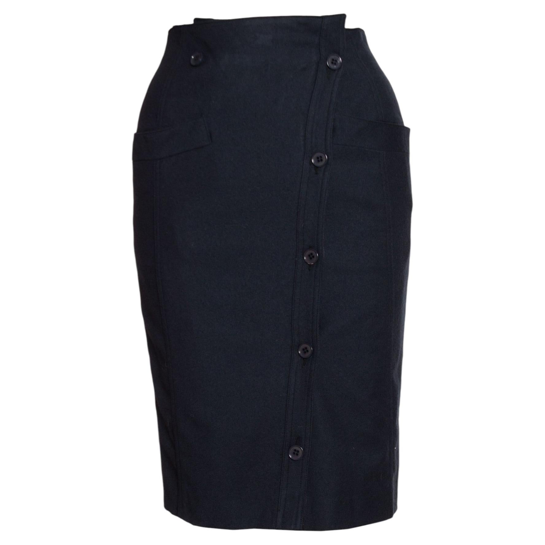 Gianfranco Ferre, dark blue wrap skirt