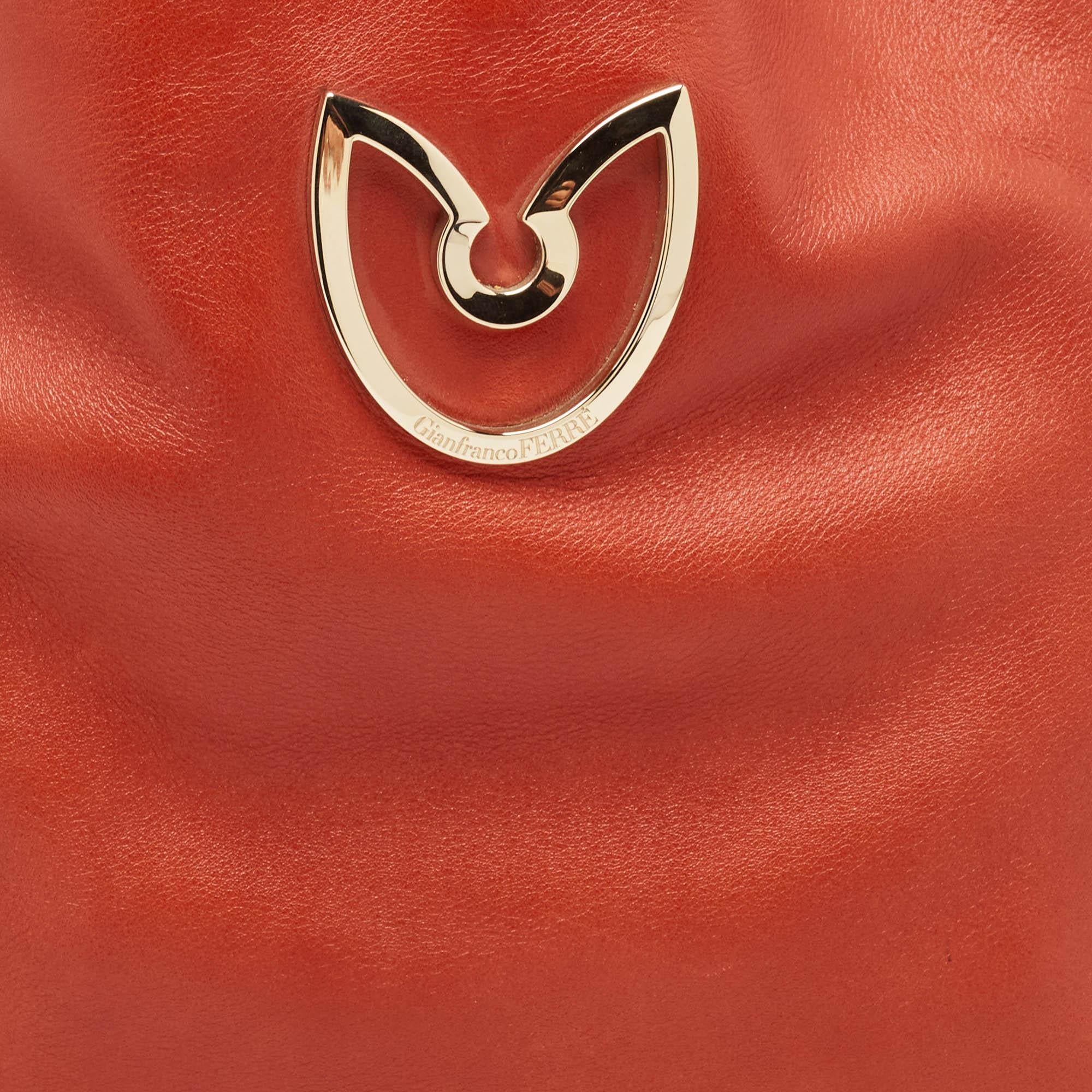 Women's Gianfranco Ferre Dark Orange Leather Hobo For Sale