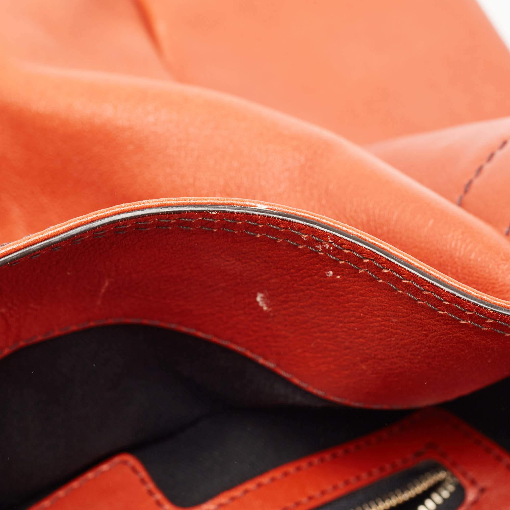 Gianfranco Ferre Dark Orange Leather Hobo For Sale 2