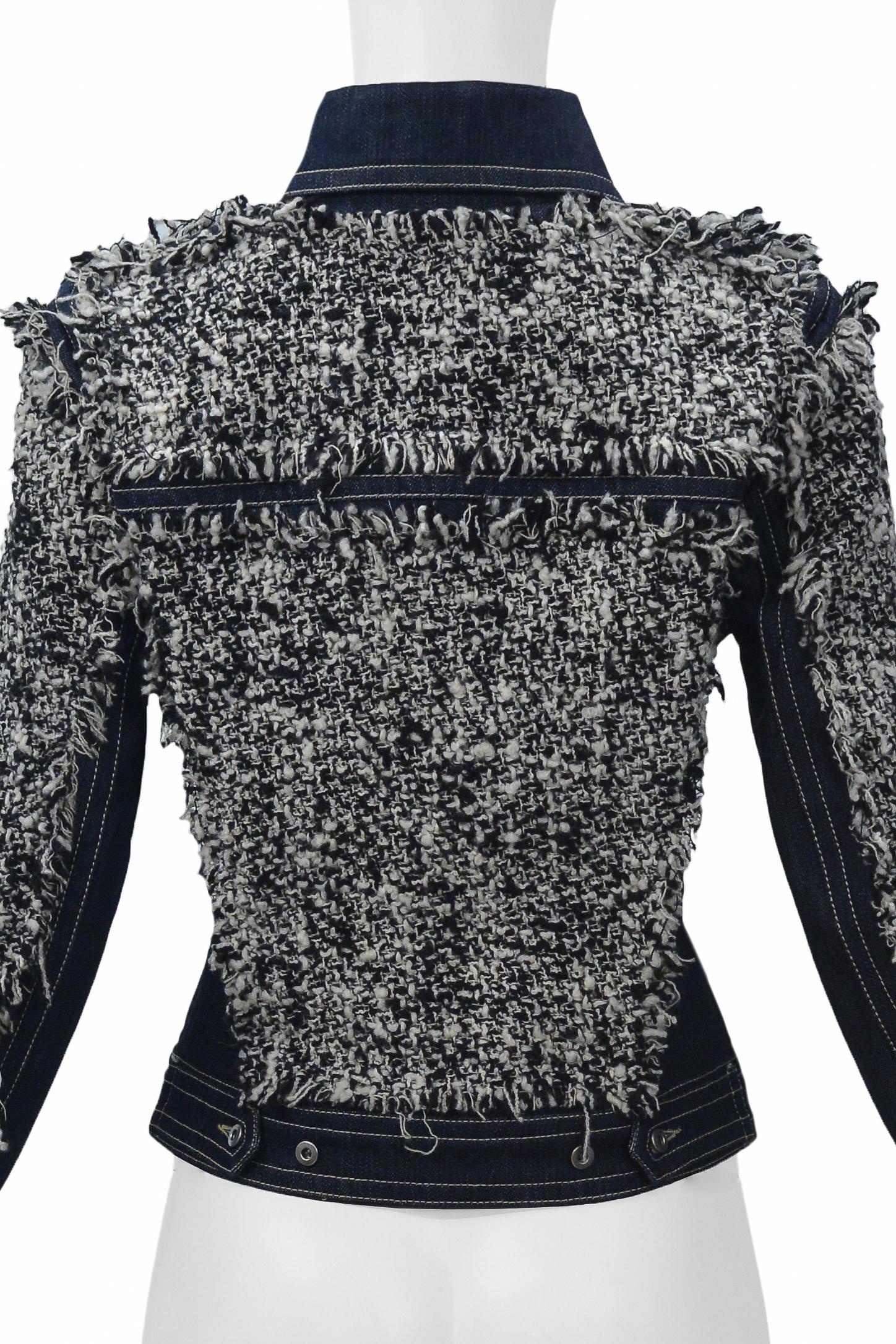Women's Gianfranco Ferre Denim & Boucle Jacket For Sale