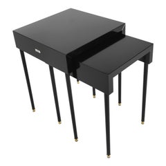 Gianfranco Ferré Home Duo Side Table in Black Lacquered Finishing