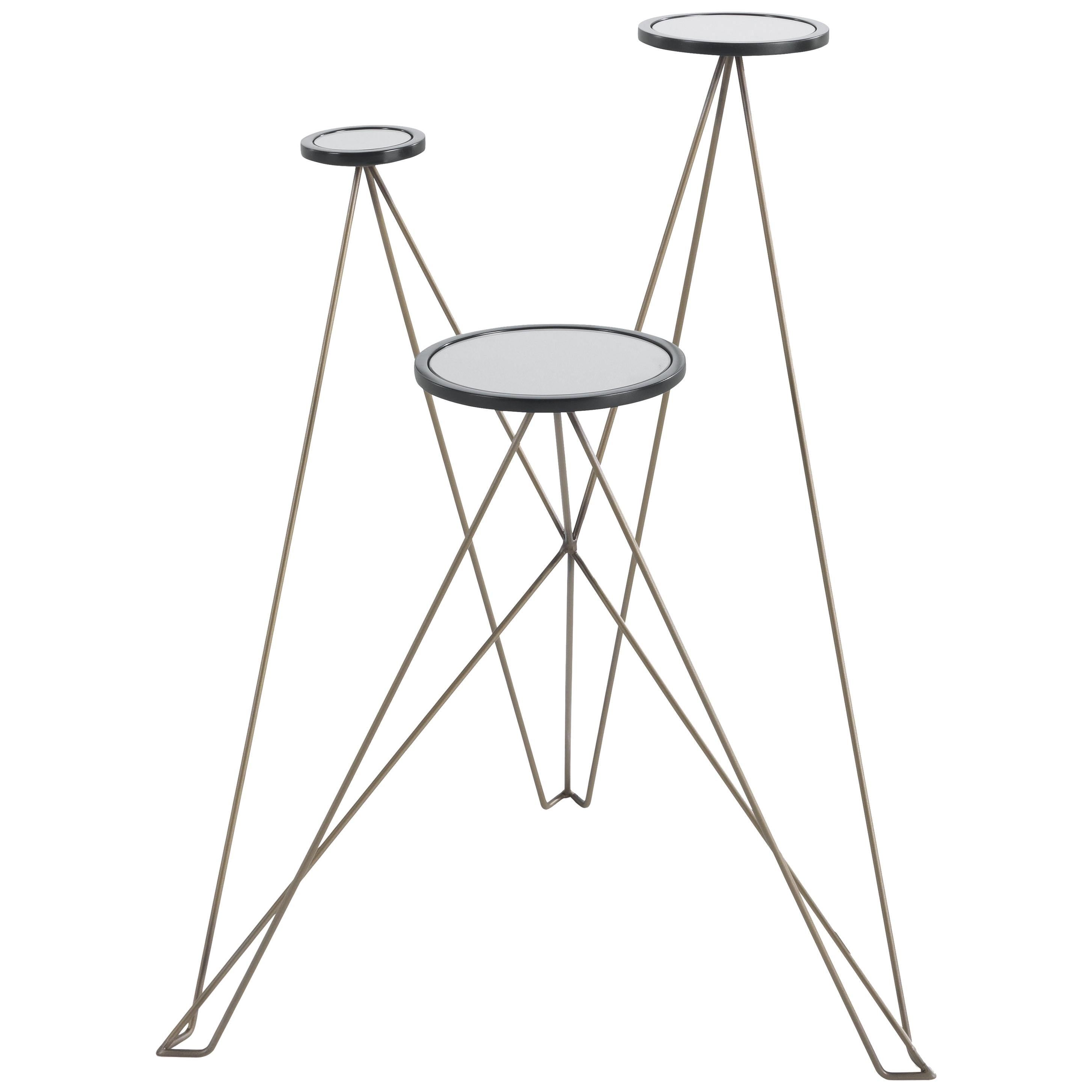 21st Century Effiel Side Table in Metal and Wood by Gianfranco Ferré Home