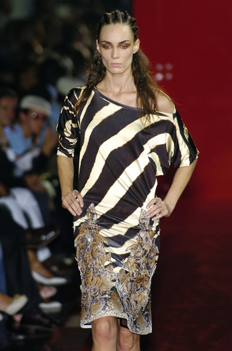 Black Gianfranco Ferre Runway Embellished Dress, Spring-Summer 2005 For Sale