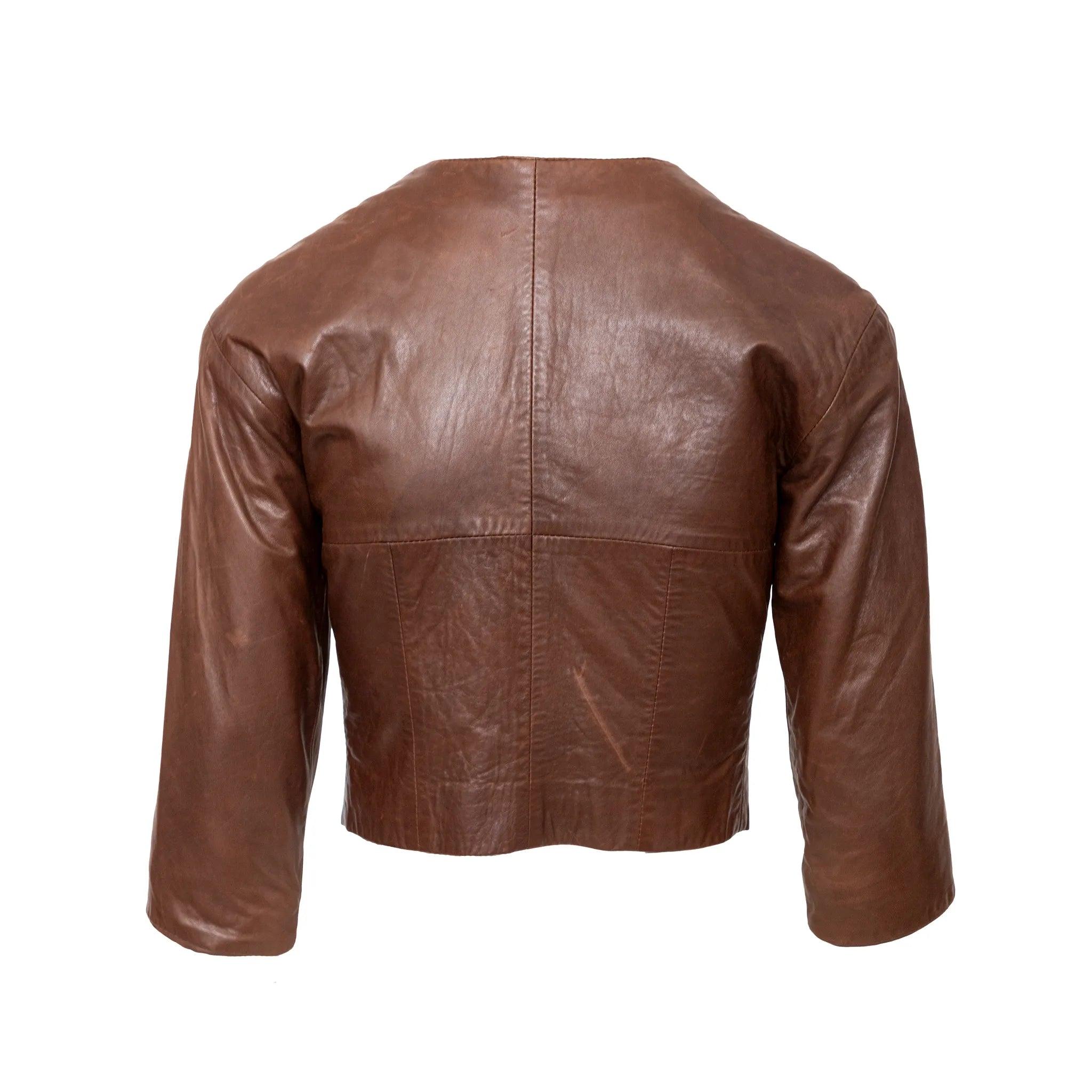 Gianfranco Ferré Verschönerte Lederjacke - 90er Jahre im Zustand „Gut“ im Angebot in Milano, IT