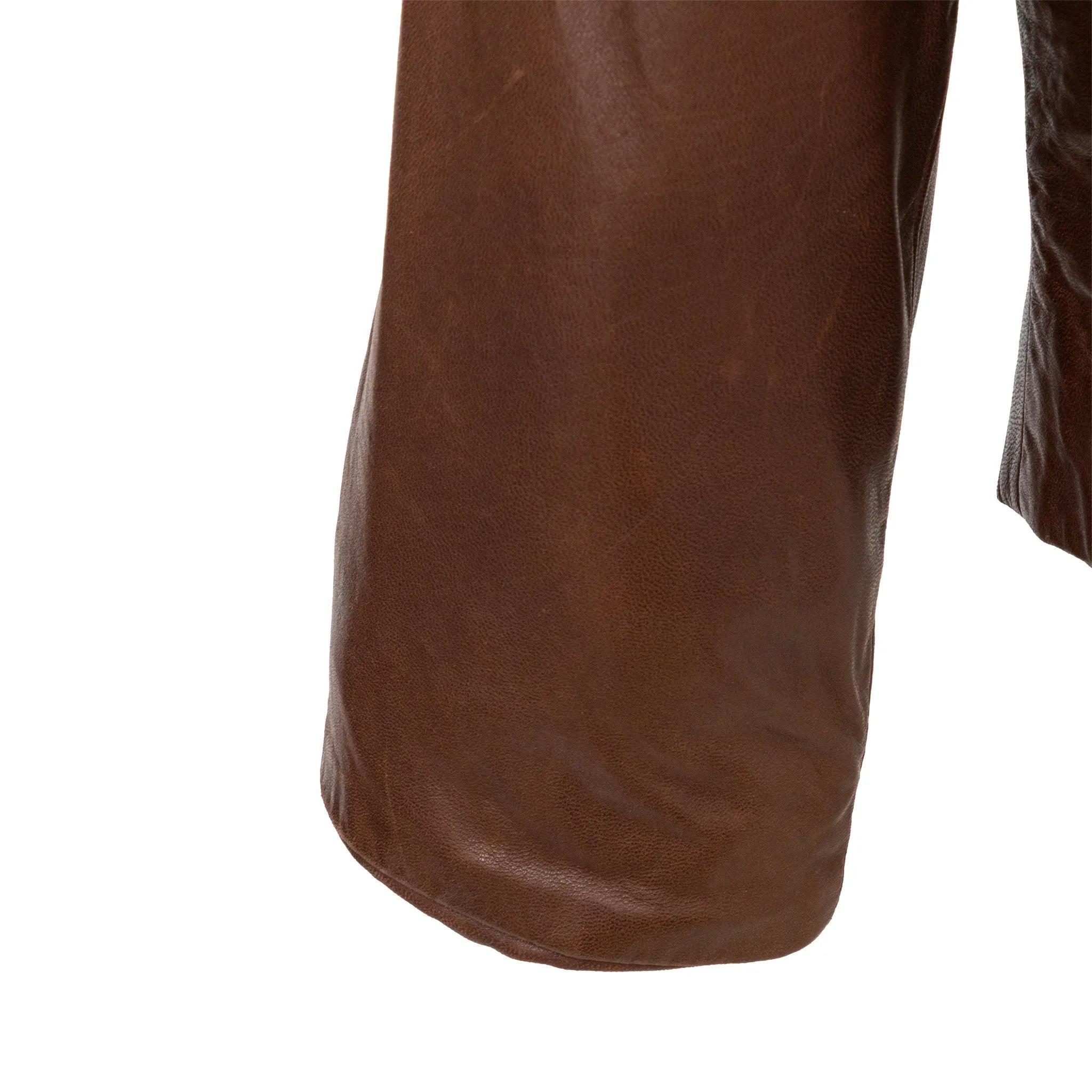 Gianfranco Ferré Versch�önerte Lederjacke - 90er Jahre im Angebot 3