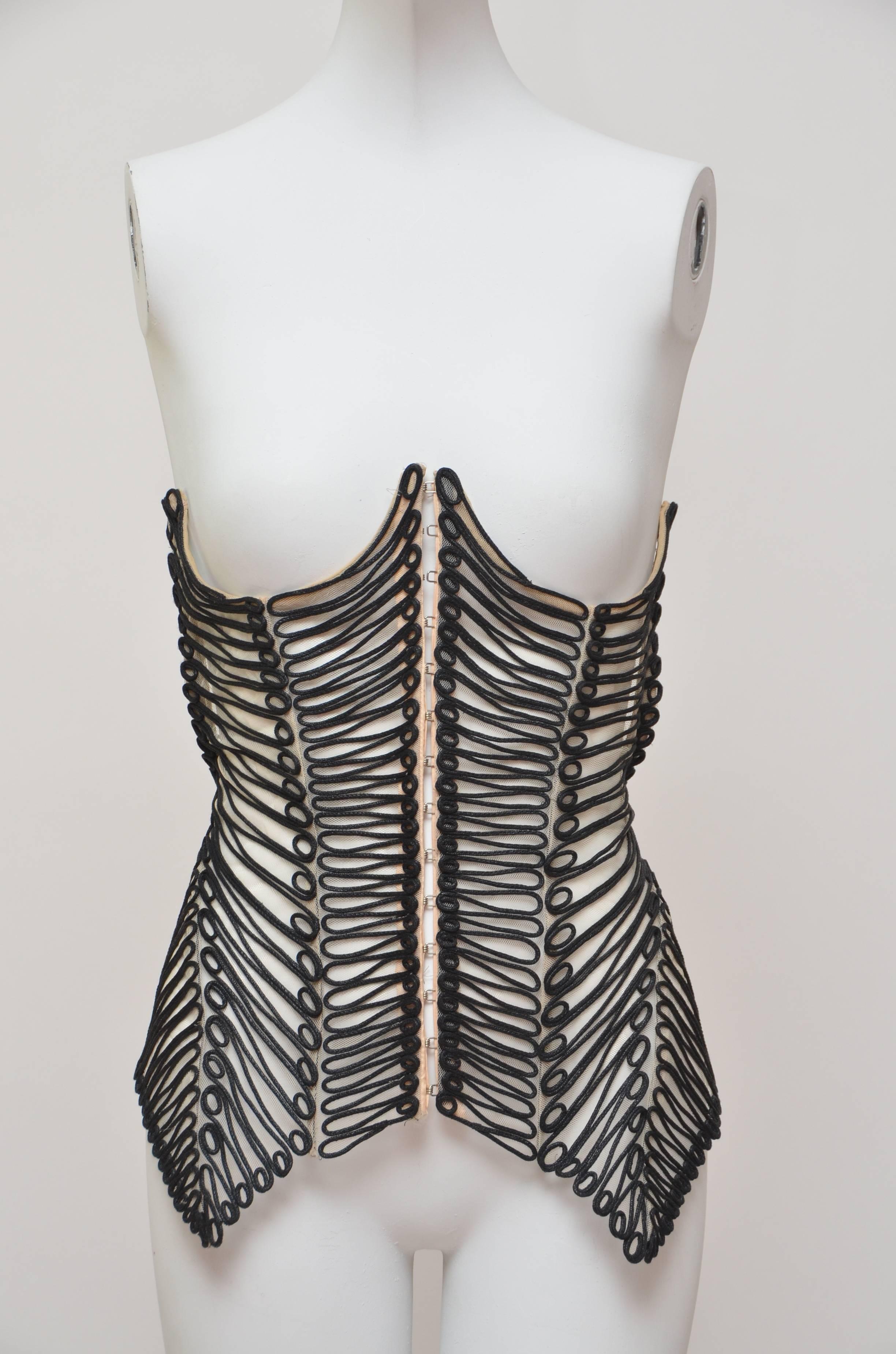 Women's or Men's Gianfranco Ferre Embroidered  Corset With Matching Bollero Jacket '02 Runway 