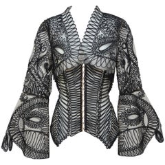 Gianfranco Ferre Embroidered  Corset With Matching Bollero Jacket '02 Runway