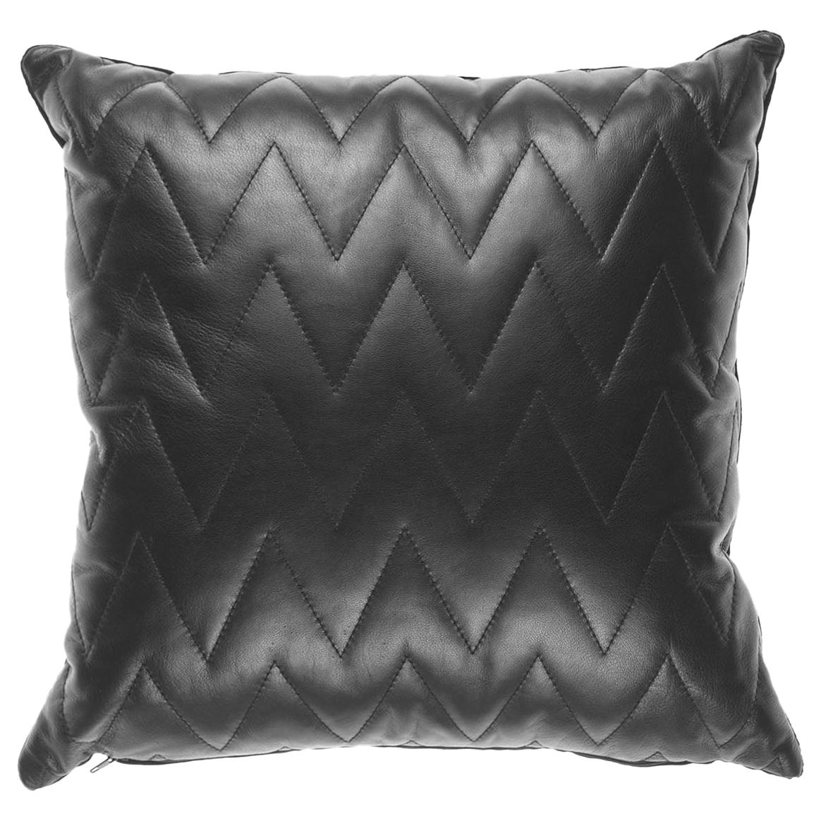 21st Century Emil Decorative Cushion in Leather by Gianfranco Ferré Home