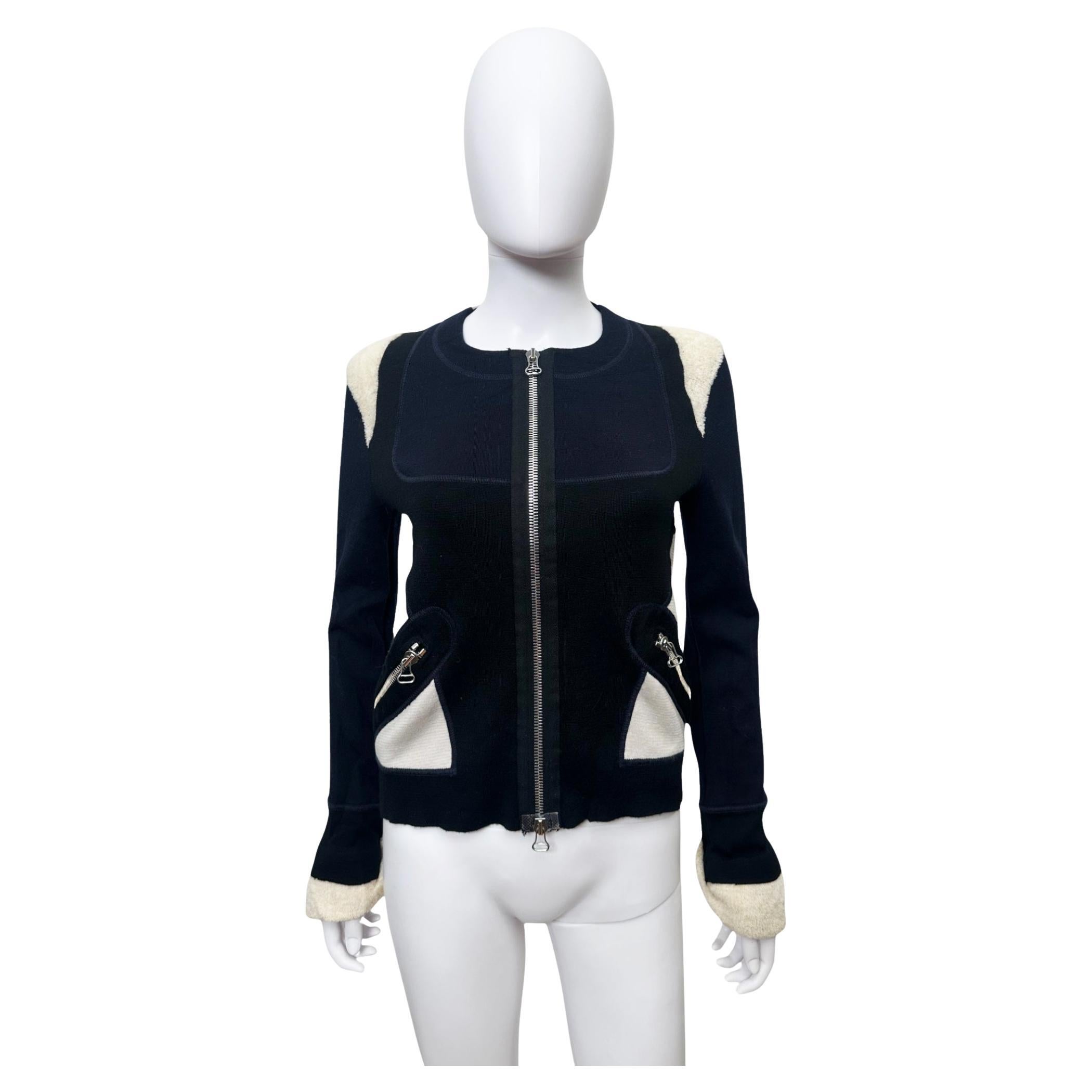 Gianfranco Ferré F/W 2004 - Pull en laine et mohair zippé en vente
