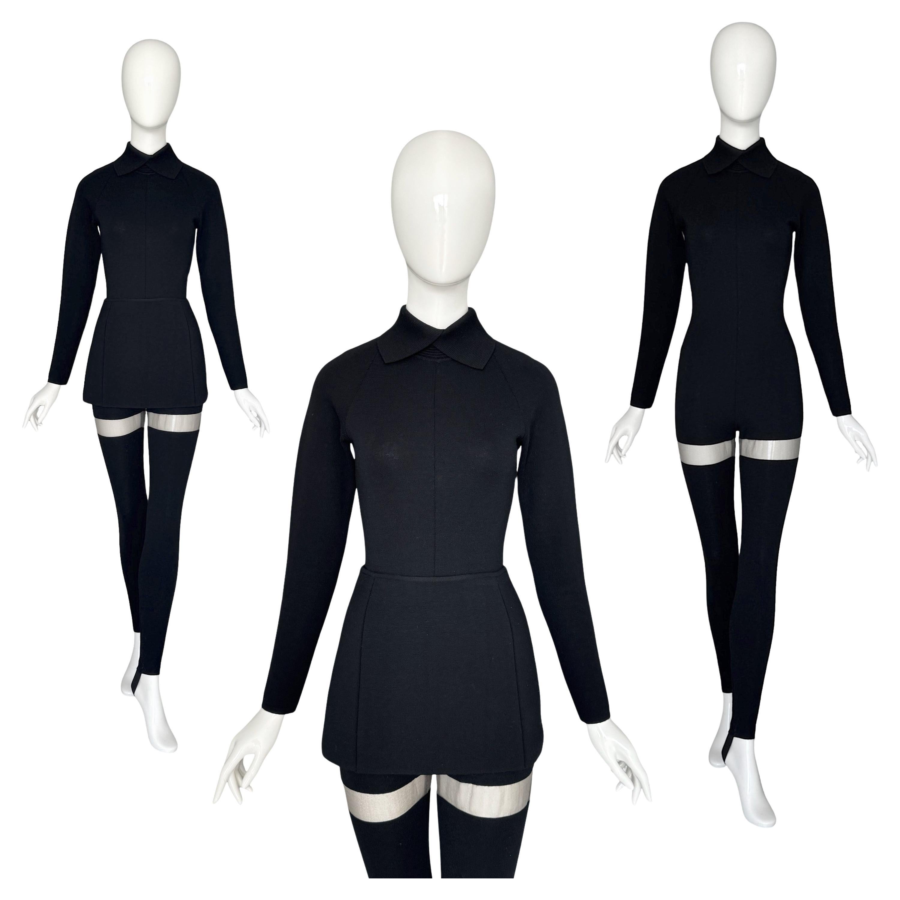 Gianfranco Ferré, défilé automne-hiver 1994, combinaison et jupe assorties en jersey noir en vente