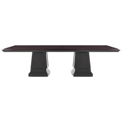 Gianfranco Ferré Home Fargo Two-Bases Dining Table with Mahogany Top