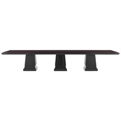 Gianfranco Ferré Home Fargo Three-Bases Dining Table with Mahogany Top