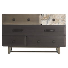 Gianfranco Ferré Home Five Points Chest of Drawers in Tay wood tinted smoky grey